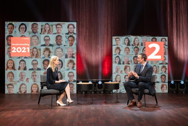 Gesprächsrunde im Rahmen des Neujahrsempfangs 2021 | Foto: Foto: Andreas Henn / Stadt Mannheim