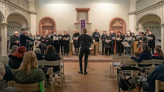 Am Palmsonntag bereicherte die Kantorei mit dem "Crucifixion" den Gottesdienst. | Foto: zg