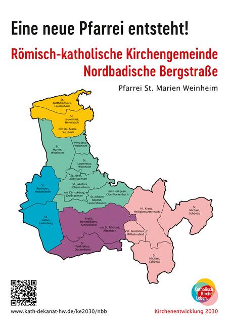 Die Karte zeigt die Ortschaften, die zur neuen Kirchengemeinde gehören.