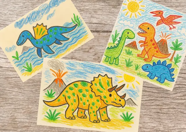 Wer malt den schönsten Dinosaurier? | Foto: rem