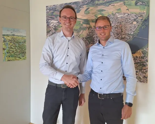 Landtagskandidat Dr. Bastian Schneider besuchte Bürgermeister Florian König. | Foto: Bild: BS