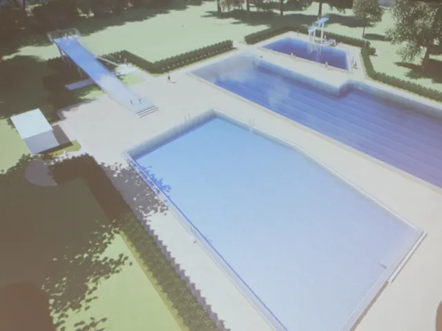 Das neue Freibad soll 2028 den Betrieb wieder aufnehmen. u
