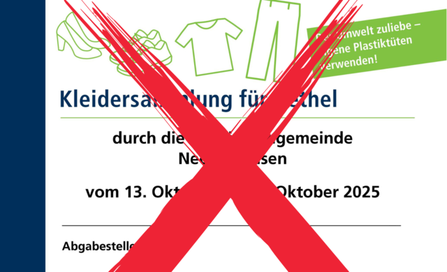Absage der Kleidersammlung Teaserbild zum Textteil