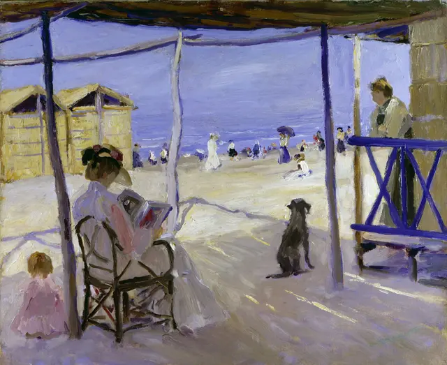 Zu bewundern in der Ausstellung „AUFGETAUCHT!“: Ein Tag am Strand – gemalt von Philipp Klein 1906 | Foto: Landesmuseum Hannover 