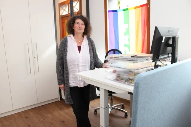 Ein abgetrenntes Büro erhält Diakonin Bärbel Fichtner