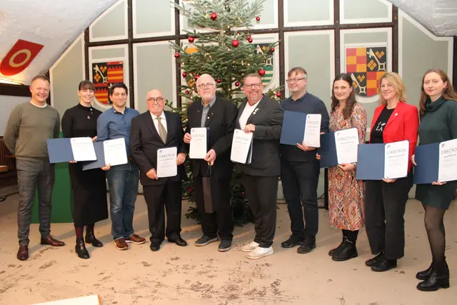 Von links: Chorleiter Armin Seitz, Jenny Zimmermann, Lucas Zimmermann, Ludwig Bargolini, Udo Gehrig, Andreas Lange, Thiemo Rühling, Nina Rühling, Susanne Arnold und Julia Mattutat