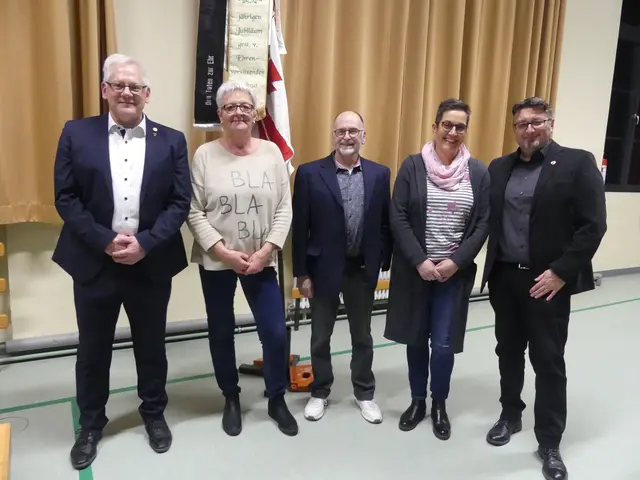 Der Vorstand des Turnverein 1892 (v.l.n.r.): Dirk Kappes, Jutta Preißendörfer, Dirk Mehl, Simone Jacob und Torsten Lutz. | Foto: Schatz