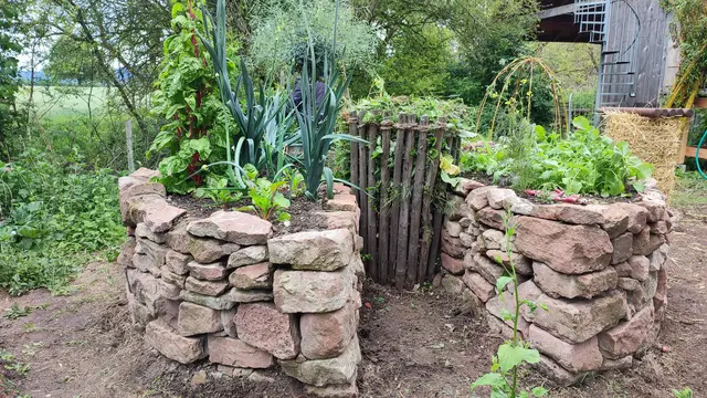 Ökologisch kompakter Lebensraum für viele verschiedene Arten. Key-Hole-Beet im Permakulturgarten der Bacherlebnisstation | Foto: /Foto: Michael Janke