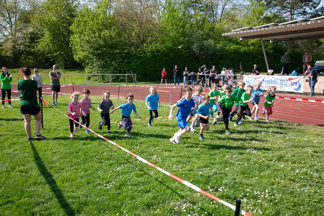 Motiviert bis in die Haarspitzen gingen die Mini-Leichtathleten und -athletinnen beim Cross-Hindernisslauf an den Start.