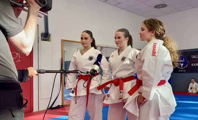 Das U16 Kata-Team im Interview (vlnr.) Luisa Schaudig, Mariel Goethe &amp; Dana Baghdijian | Foto: BCRN