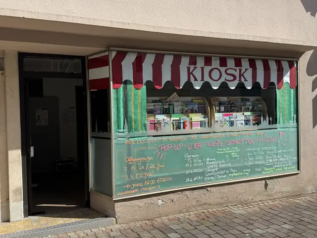 Die "Heimat" der "Jungen Redaktion" an drei Tagen: Das Pop-Up Kiosk des Vereins "Vielerorts" in der Hauptstraße.