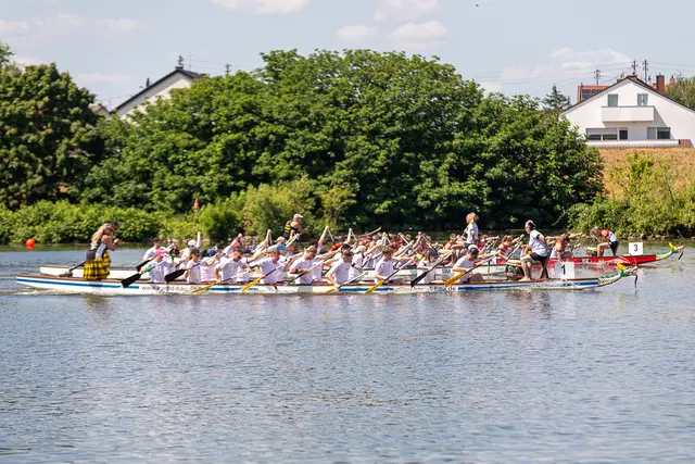 Spannende Rennen auf dem Neckar von insgesamt 50 Teams erwarten die Besucher und Besucherinnen.