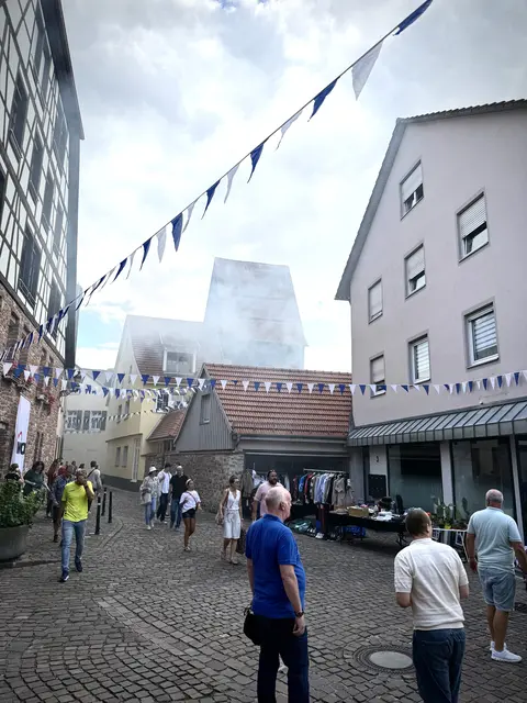Über den Grundstück stieg Rauch auf Grund des Heckenbrandes auf und zog durch die Kellereigasse. 